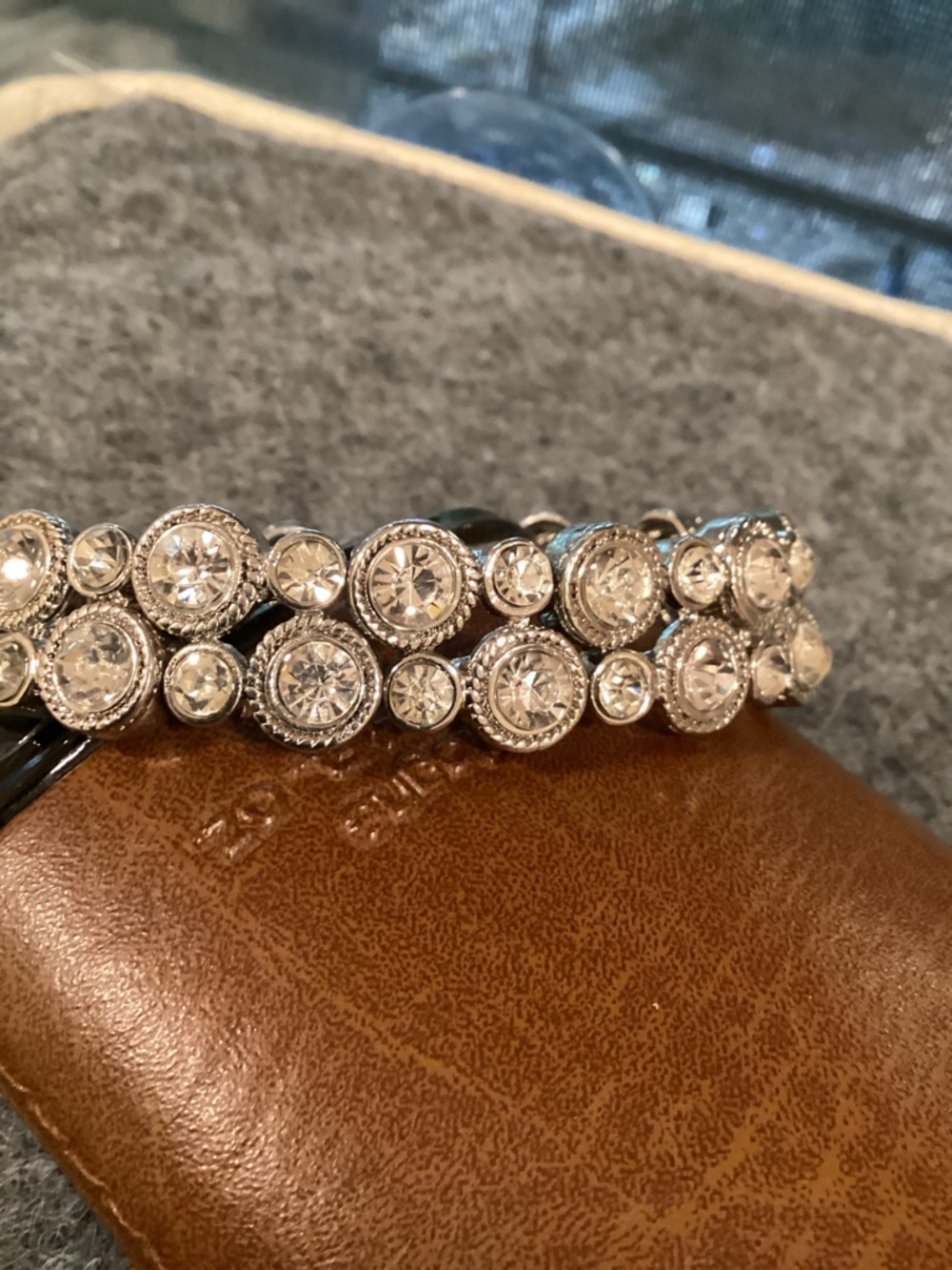 Silver Crystal Strech  Bracelet - Women's Jewelry